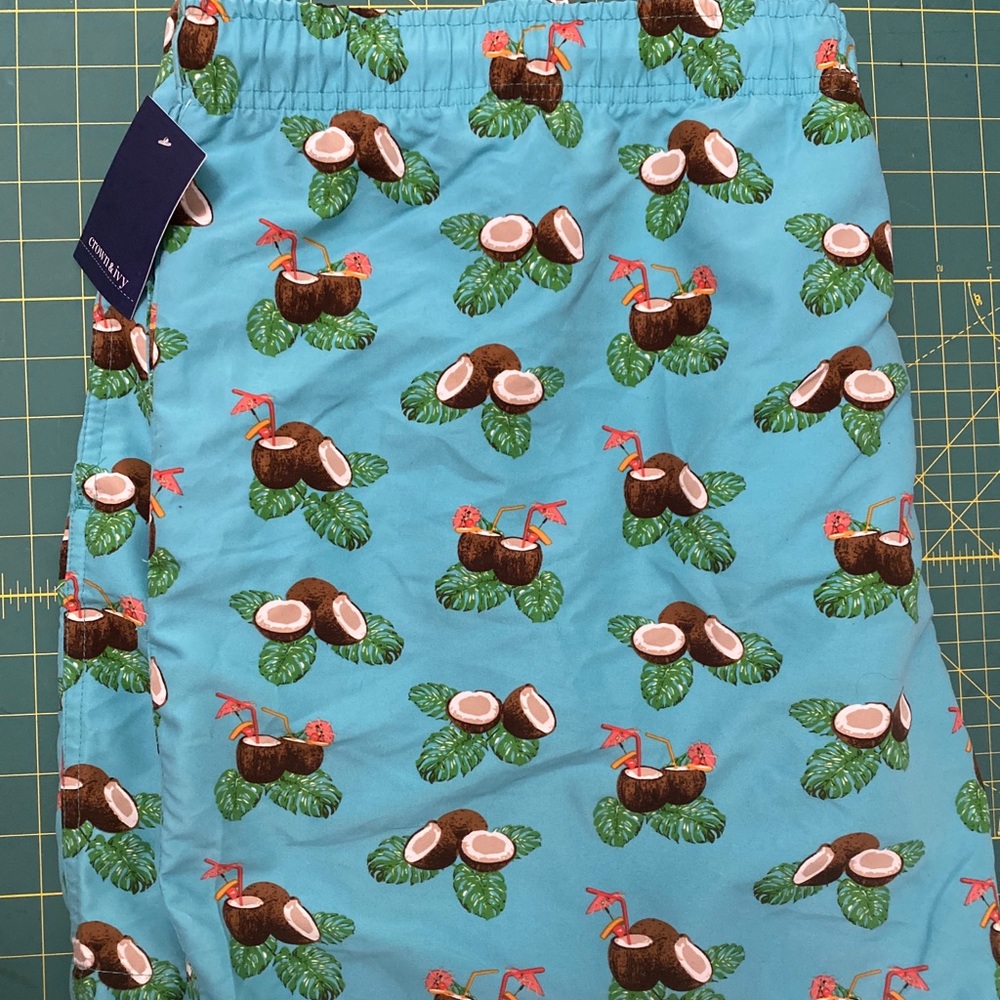 Crown & Ivy Men's-Size 2XL Polyester Swim Trunks